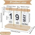 thumbnail image 2 of 1 Set Perpetual Flip Calendar Wooden Desk Calendar 2023-2024 Brown Standing Flip Calendar For Desk Daily Desk Decorations Motivational Calendar Desktop Accessories for Office Classroom Home, 2 of 6