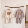 thumbnail image 4 of PEACNNG Spring Baby Girl Clothes Set Infant Kids Cartoon Bear Print Tops And Pants Suit Toddler Boys Sweatshirt And Trousers, 4 of 5