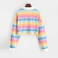 thumbnail image 4 of FAFWYP Womens Long Sleeve Tops Color Block Striped Tunics Blouses T Shirt Pullover Sweatshirt Crop Tee Top, 4 of 7