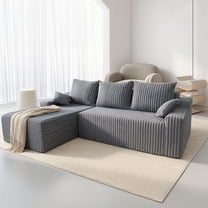 Hersunpl 94" Cloud Modular Sectional Sofa – Plush Deep-Seated L-Shaped Couch with Chaise, No Assembly Required (Grey, Right-Facing) Grey