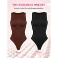 thumbnail image 2 of MANIFIQUE Shapewear Bodysuits for Women Tummy Control - Sleeveless Crew Neck Thong Boduysuit Body Shaper, 2 of 6