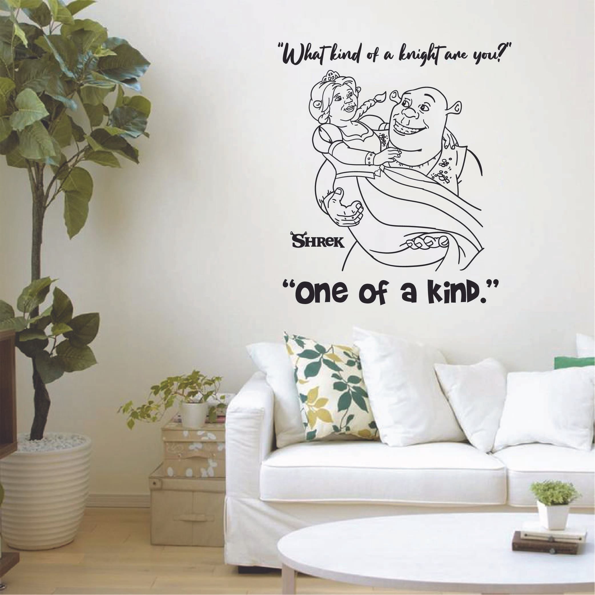 What Kind Of A Knight Are You? - Fiona And Shrek Movie Quote Vinyl Wall Art Wall Decal Wall Sticker Decoration Home Room Kids Childrens Room Boys Girls Nursery Kindergarten Size (20x20 inch)
