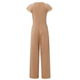 thumbnail image 4 of Women's Lace Cap Sleeve Wide Leg Jumpsuit Elegant High Neck Dressy Party Outfit, 4 of 6