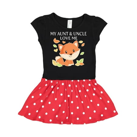 

Inktastic My Aunt and Uncle Love Me- little fox Gift Toddler Girl Dress