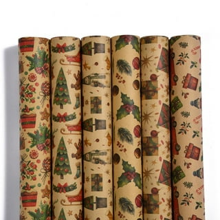 Randolph Christmas Vintage Kraft Paper Wrapping Paper DIY Gift Wrapping Paper, Size: 40100