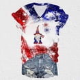 thumbnail image 2 of qILAKOG Women's Independence Day Print Short Sleeve Summer New Gradient Tops Classic V-Neck Versatile Tunic Slim Casual Pullover Blouses Top T-shirts for Women, 2 of 5