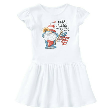 

Inktastic God Bless the USA Gnome Gift Baby Girl Dress