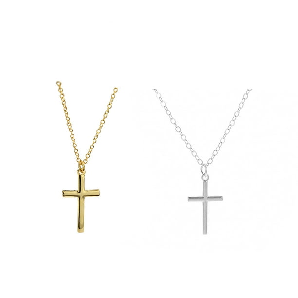 Mens gold cross necklace deals walmart