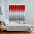 thumbnail image 4 of Red Gray Ombre Kitchen Curtains 84 Inch Length, Modern Gradient Abstract Art Grommet Top Bedroom Living Room Curtains, Light Filtering Cafe Curtain Drapes 2 Panels Set 104''x84'', 4 of 9