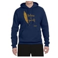 thumbnail image 2 of Believe in Yourself Insirational and Movtivational Quote Inspirational/Christian Unisex Graphic Hoodie Sweatshirt, Navy, Small, 2 of 3