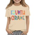 thumbnail image 3 of UACY Girls Fourth Grade Back to School T Shirt Short Sleeve Crew Neck Cotton Casual Graphic Tee for Kids (Light Yellow, 12-13 Years), 3 of 6
