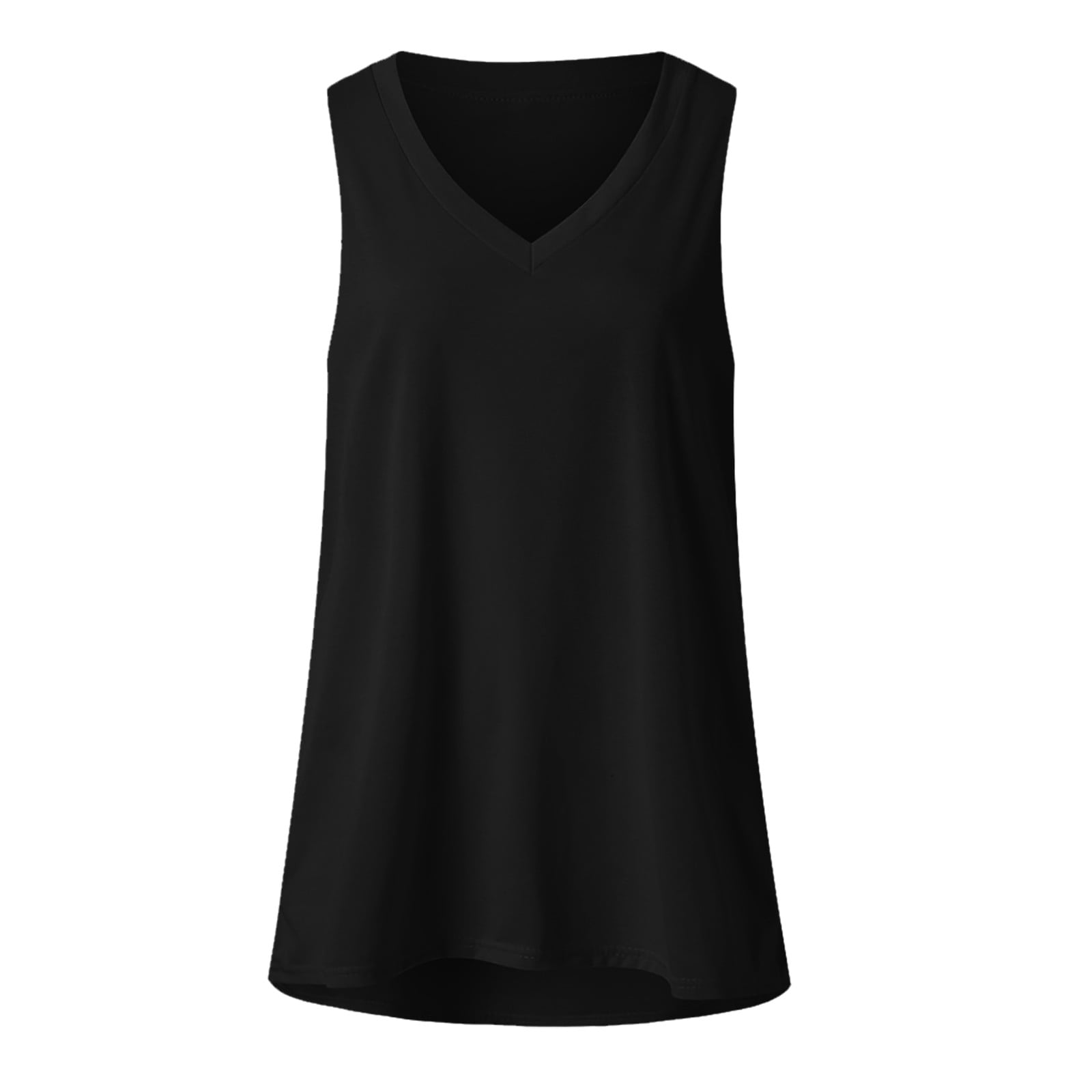 Viikei Tank Top for Women Sleeveless Tops Plus Size Casual Solid V-Neck ...