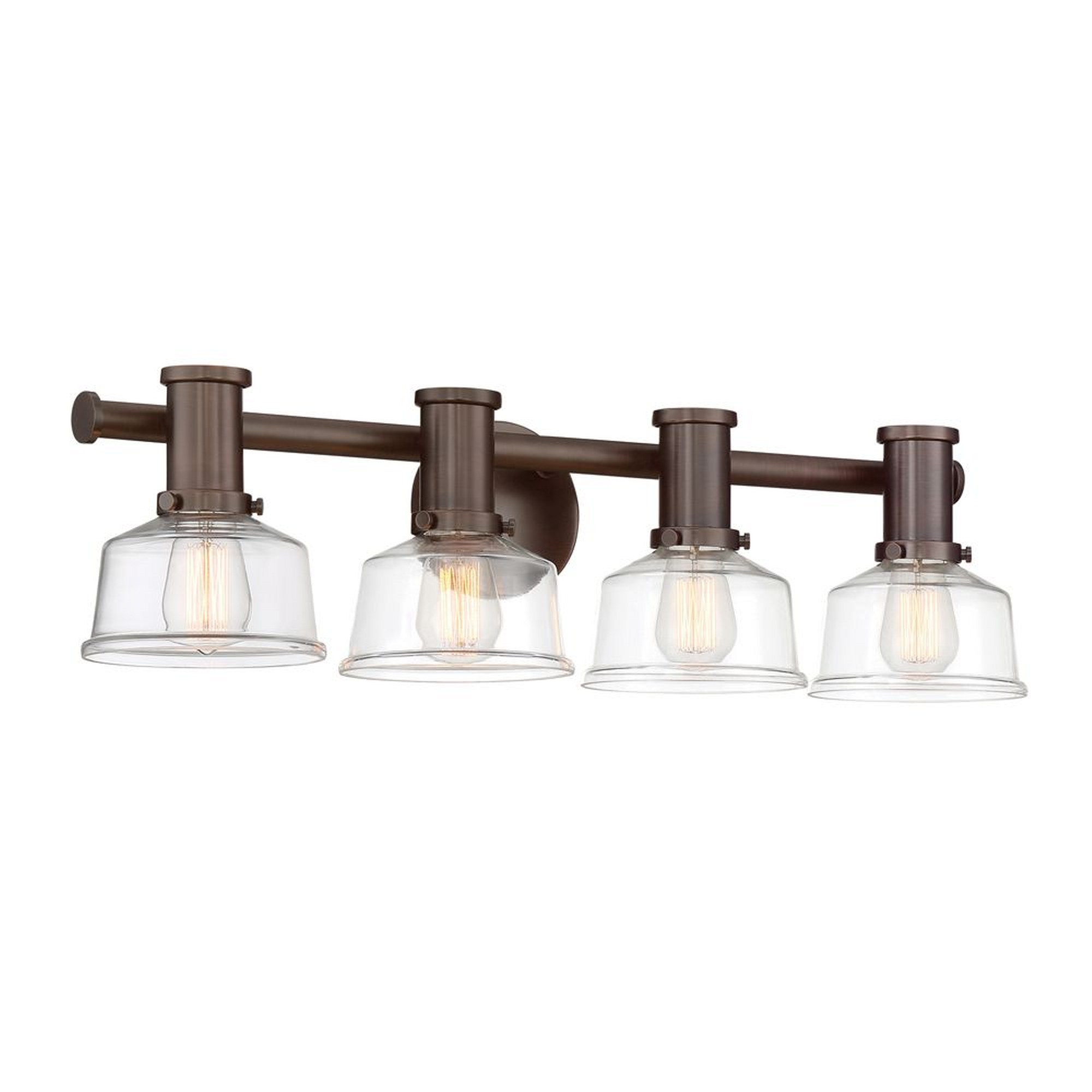 Designers Fountain Carson Satin Copper Bronze 4 Light Bathroom Vanity Light Fixture, 96504-SCB
