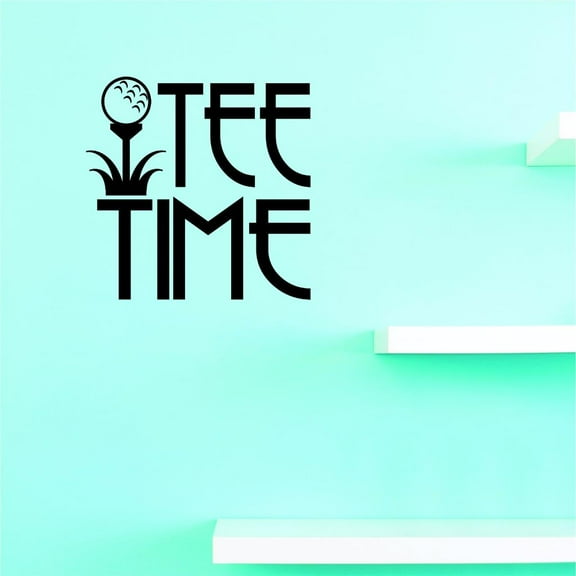Custom Decals Tee Time Wall Art Size: 16 X 16 Inches Color: Black