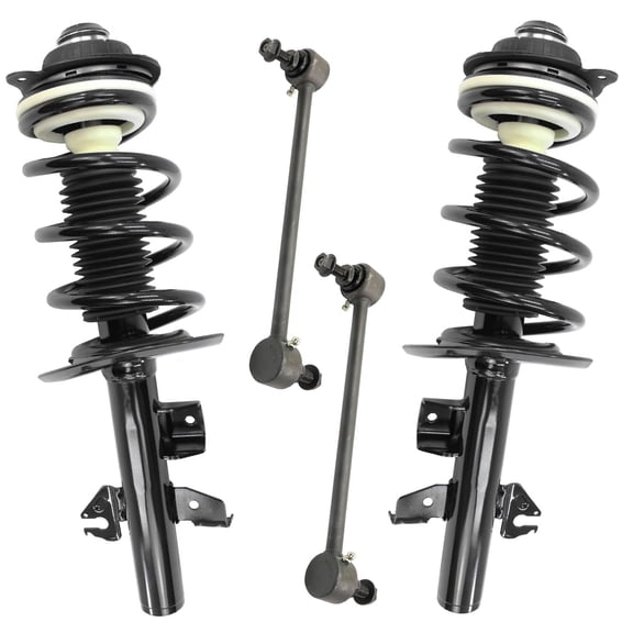 Detroit Axle - AWD 4pc Front for Jeep 2014-2018 Cherokee, 2 Complete Front Struts with Coil Springs 2 Front Sway Bar Links 2015 2016 2017 Replacement
