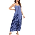 thumbnail image 4 of Neewe Robe d'Été Grande Taille pour Femmes Maxi à Bretelles Spaghetti Dos Nu Ample Décontractée à Imprimé Col Rond Ourlet Fluide Longue Robe Soleil Quotidien, 4 of 8