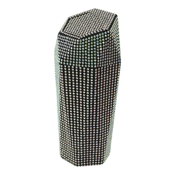 Unique Bargains Auto Car Trash Can Durable Front Seats Trash Bin Multicolor 1 Pc 3.5" Length 3.1" Width 7.9" Height ABS Rhinestone