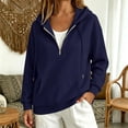 thumbnail image 2 of Lumtrix Womens Zip Up Hoodie Oversized Sweatshirt Soft Fleece Pullovers Comfy Sweatshirts with Pocket Navy L, 2 of 10