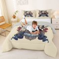 thumbnail image 3 of Manfei Retro Bald Eagle Queen Comforter Set,Classic Us Flag Comforter Sets Queen,Beige,Light Gray Reversible,3 Pieces,1 Comforter and 2 Pillowcases, 3 of 7