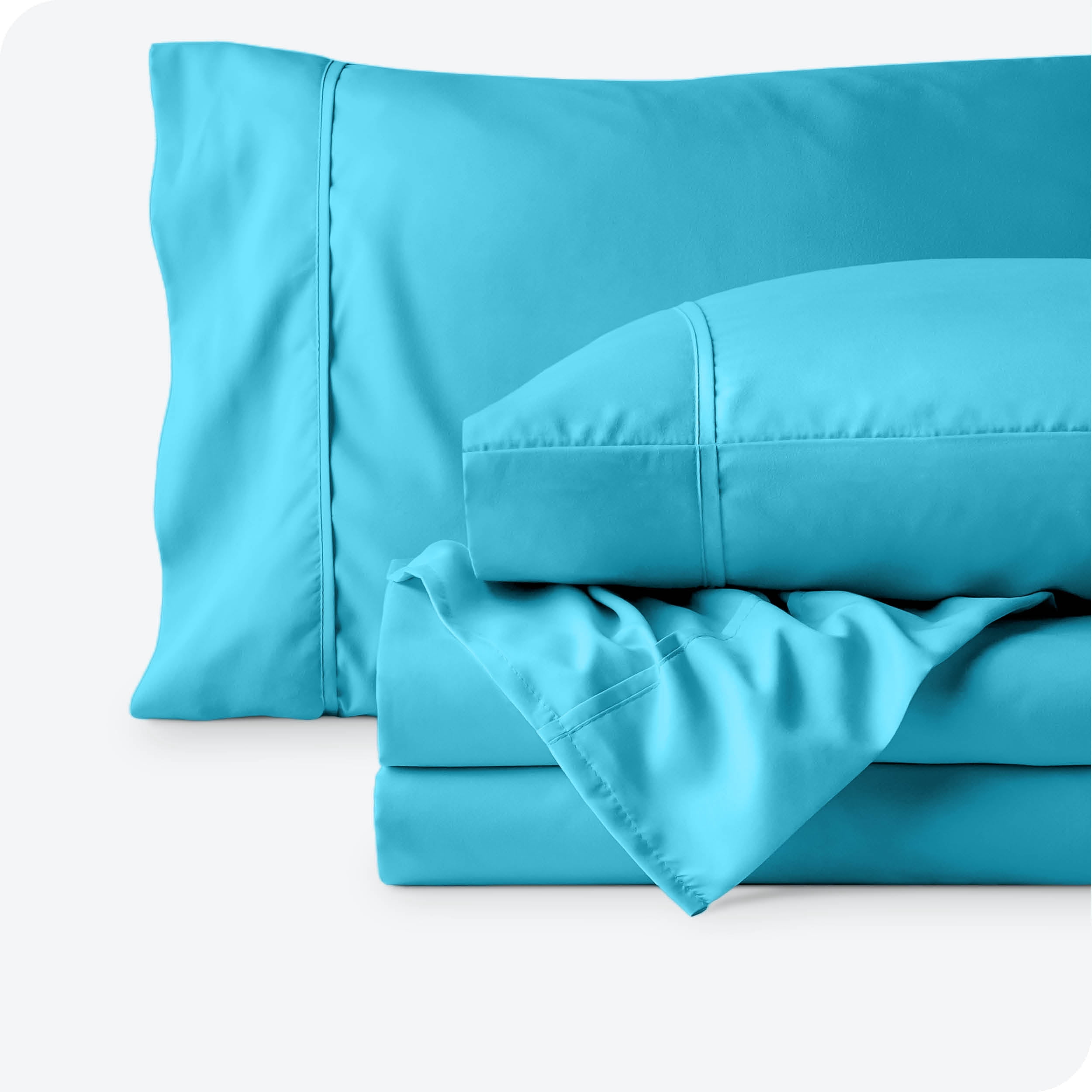 Bare Home Aqua Microfiber Sheet Set, Wrinkle Resistant, Deep Pocket, Split King