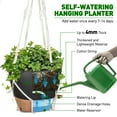 thumbnail image 2 of 3-Pack Self Watering Hanging Plant Pots with Macrame Hangers, Plastic Planters with Drainage Holes and Saucers, Indoor Outdoor Flower Pots, Includes 3 Ceiling Hooks, 7"/6"/5.5" (Black), 2 of 8