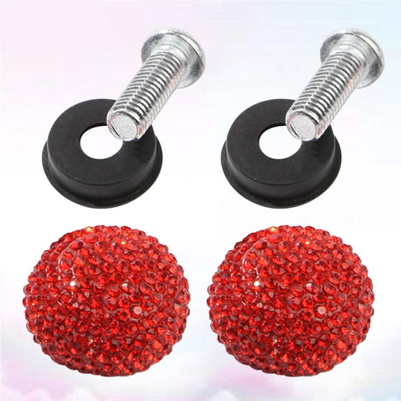 WRITWAA Drivers License Frame Bling Bolts Red License Plate Screw 1 Set