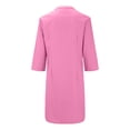 thumbnail image 5 of ZOHIUM Summer Tops for Women 2065 Women's Cotton Linen Medium Long Slim Slim Waist Slim Sleeve Cardigan Shirt Blouses for Women Casual Womens Tops Dressy Casual Clothes (Pink,XXL), 5 of 5