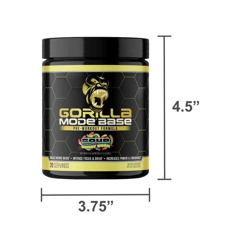Gorilla Mind Mode Base Pre-Workout Powder - Sour Gummy Worms