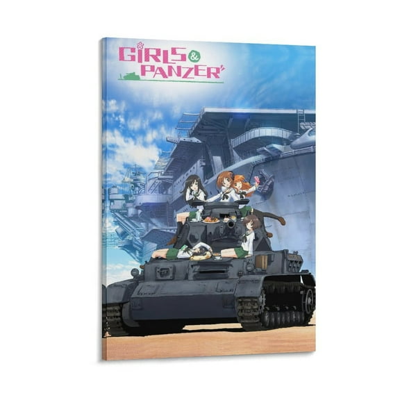 Japanese Military Anime Girls Und Panzer Poster Gifts Canvas Painting Poster Wall Art Decorative Picture Prints Modern Decor 12x18inch(30x45cm)