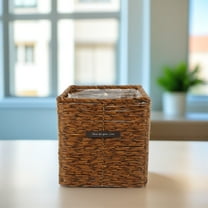 MLINS  Flowers Wicker Hamper Plant Pots Indoor Woven Basket Coffee