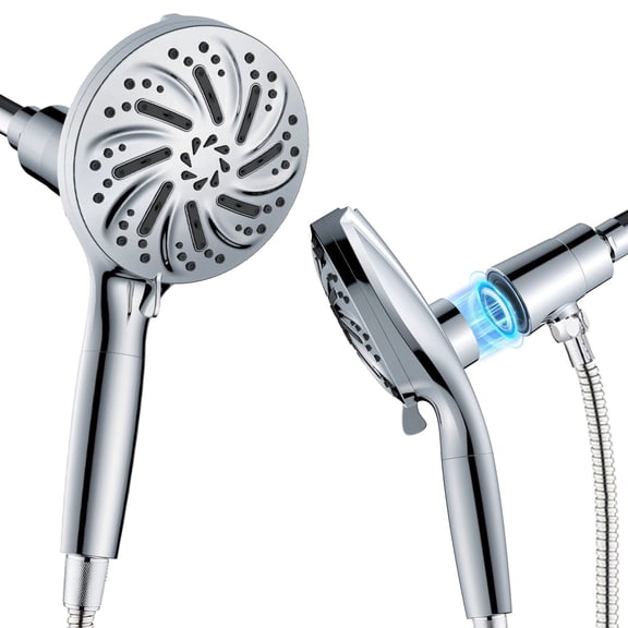 IUWLHR Shower head with handheld - 10 Spray Filtered Shower Head Built in Magnetic Docking & Power Jets