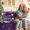 thumbnail image 5 of Gifts for Mom, Mom Gifts, Mom Birthday Gifts, Christ-mas Gifts for Mom from Daughter, Mom Gifts from Son, I Love You Mom Blanket, Soft Flower Throw Blanket 60" x 50", Blue, 5 of 5