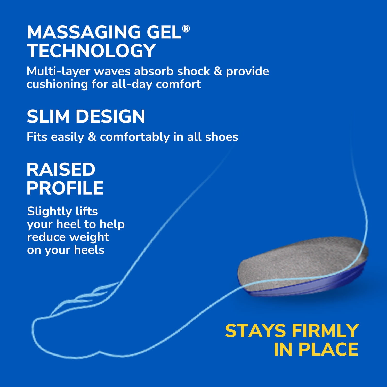 Dr. Scholl's Massaging Gel Advanced Heel Cushions for Men (8-13) Inserts to Relieve Heel Discomfort