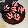 thumbnail image 7 of Luoshdecor 6Pcs Christmas Ball Ornaments,Red White Polka Dots Stripes Tree Ball Ornaments,Shatterproof Xmas Hanging Ball for Holiday Home Wreath Party Decor 2.75 in, 7 of 7