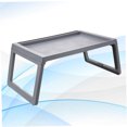 thumbnail image 4 of SASABAXI 1Set Grey Rectangular Folding Design PP Plastic Foldable Bed Table for Laptop Desk Table, 4 of 8