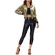 thumbnail image 2 of Chaqueta bomber de mujer con lentejuelas INSPIRE CHIC, cierre de cremallera, bolsillos ocultos, color dorado, 2 of 6