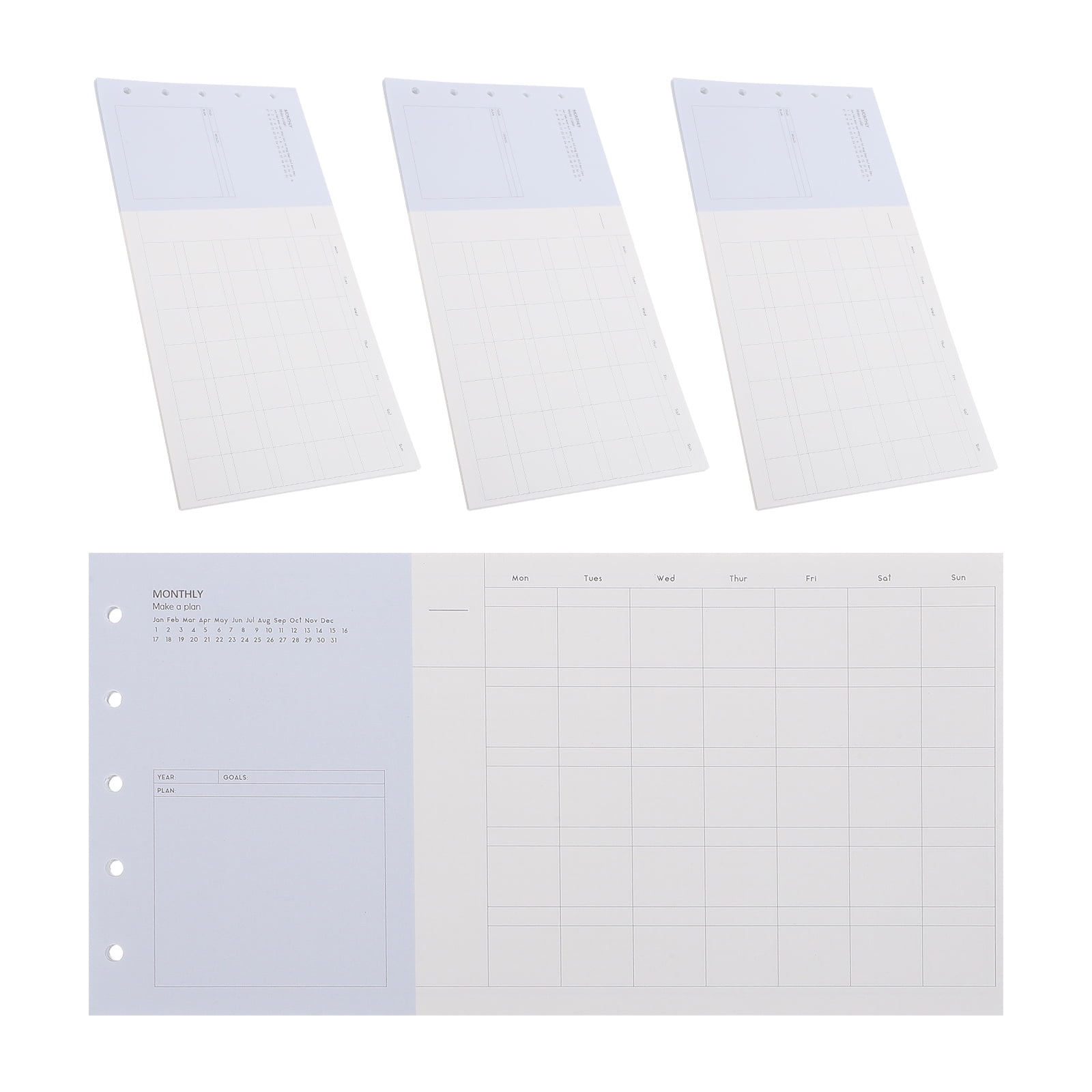 HONITANO 80 Sheets 5 Planner Refills with Monthly Calendar and Task Tracking