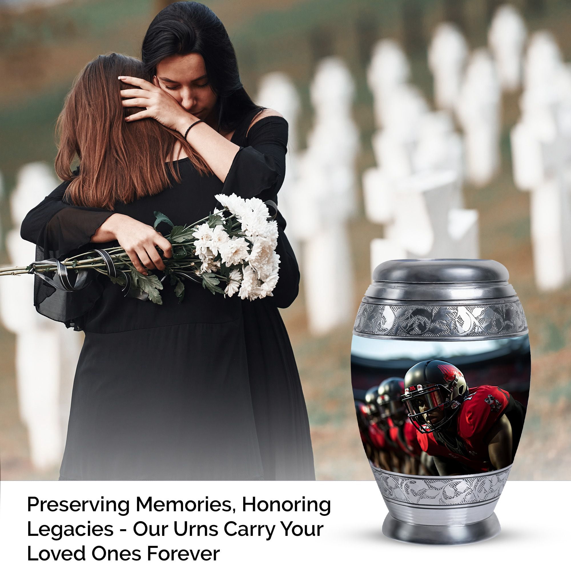 Football Team Urn For Ashes For Women - Small Urns For Human Ashes - Cremation Urn Adult Ashes 3 Inch, Pack Of 4 Small Urn For Ashes - Ash Holders For Human Ashes -Funeral Urns - Keepsake Urns
