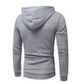 thumbnail image 4 of Fo square pattern quilted classic men's casual hoodies men (Gray, L), 4 of 10