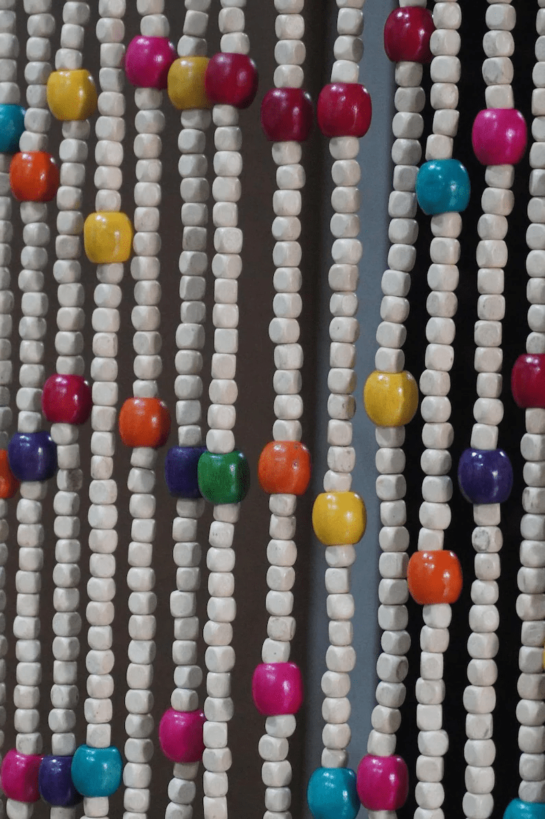 Wooden Beads, Acrylic  Beads Curtain (5 Feet Height multi String Suitable for 2.5 to 3 Feet Width) Transparent