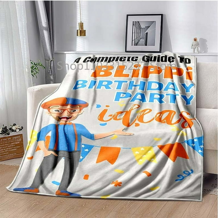 Blippi Birthday Blankets Soft Warm Throw Blanket for Bathroom Bedroom Living Room Sofa Bed Car brithday Gift Walmart
