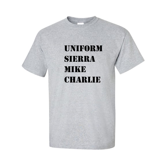 USMC Uniform Sierra Mike Charlie Adult Military Short Sleeve T-Shirt