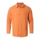 thumbnail image 4 of Camisa lavada de manga larga con botones para hombre: color liso, poliéster, cómoda y holgada para todas las ocasiones, 4 of 8