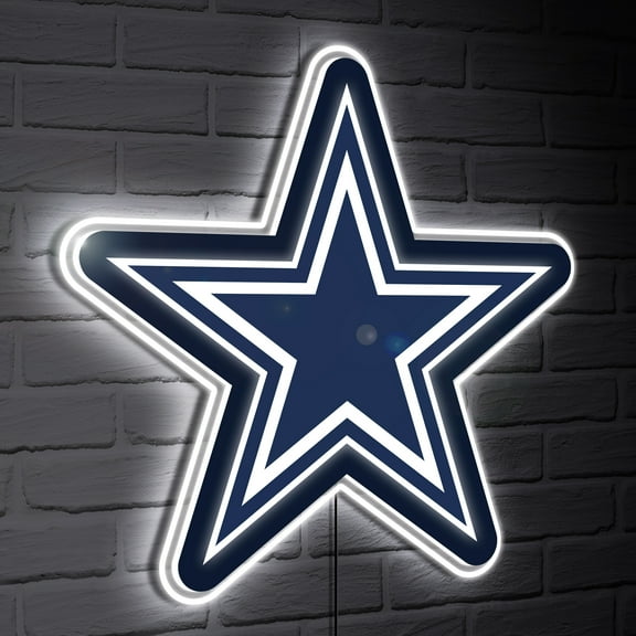 Dallas Cowboys LED Team Logo Shaped Lighted Wall Sign