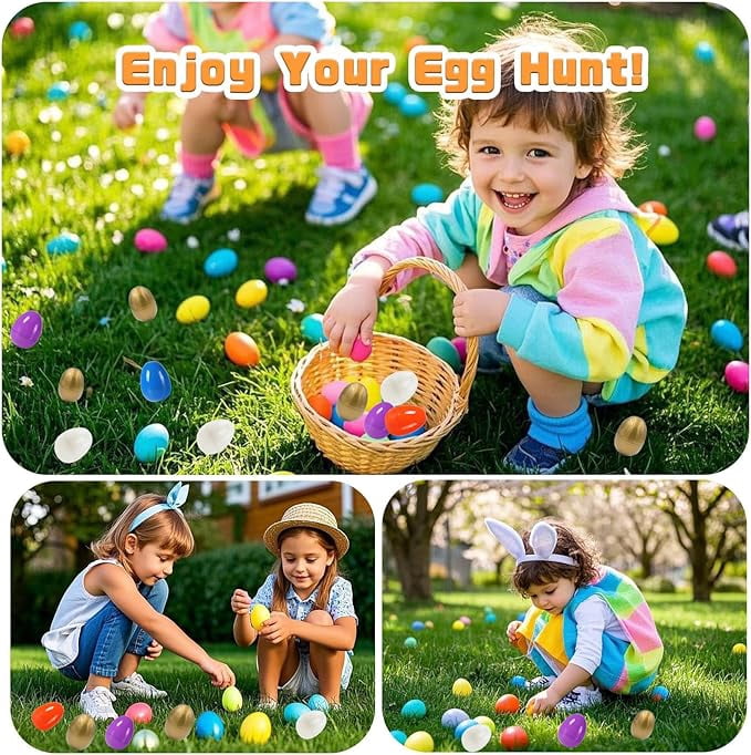 Chocolate Sweet Sour Gummy Combo Egg Hunt Pre Filled Candy Easter Eggs, 50 Count