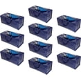 thumbnail image 1 of ORUYROP 10 Pack Moving Bags w/Backpack Straps, Moving Supplies, Moving Boxes, College Packing Storage Boxes with Lids Alternative, Heavy Duty, Extra Large, Sturdy Handles, Zippers (Blue, 10 Pa, 1 of 7