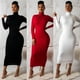 thumbnail image 5 of Vestido de otoño, falda larga, vestido sexy de cuello alto, vestido de talla grande, falda ajustada que abraza la cadera, 5 of 5