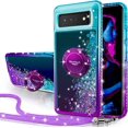 thumbnail image 1 of Silverback for Google Pixel 6 Pro Case with Ring Kickstand Lanyard, Moving Liquid Holographic Sparkle Glitter, Girls, 1 of 5
