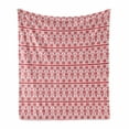 thumbnail image 1 of Christmas Soft Flannel Fleece Throw Blanket, Scandinavian Tradition Fashion Nordic Borders Geometrical Pixel Retro Style, Cozy Plush for Indoor and Outdoor Use, 70" x 90", Orange White, by Ambesonne, 1 of 6