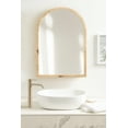 thumbnail image 3 of Kate and Laurel Burlock Modern Burlwood Arched Mirror, 22 x 32, Natural Wood, Transitional Arch Mirror for Use as Vanity Bathroom Mirror or Fireplace Mantel Mirror, 3 of 10